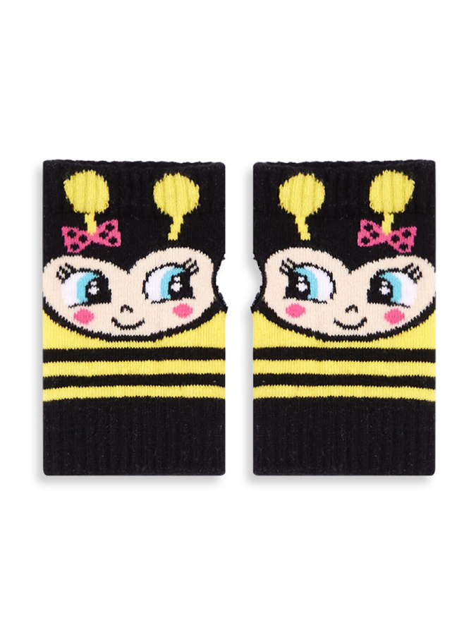 Cute Bees Girl Fingerless Gloves - 2