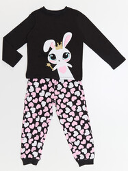 Cute Bunny Girl T-shirt&Pants Set - Thumbnail