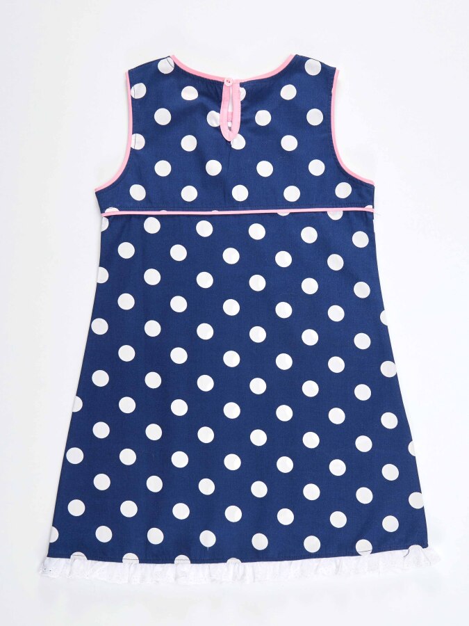 Cute Cat Girl Dotted Poplin Dress - 5