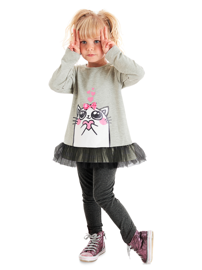 Cute Cat Girl Tunic+Leggings Set - 1