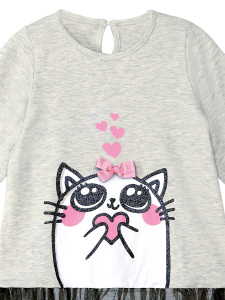 Cute Cat Kız Çocuk Tüllü Tunik Tayt Takım - 8