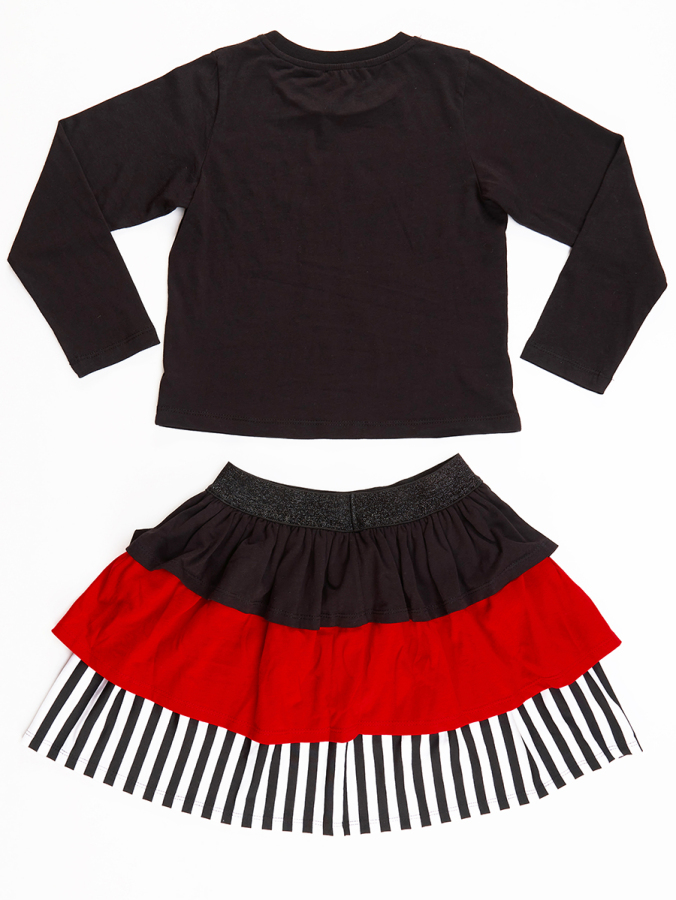 Cute Heart Kız Çocuk T-shirt Etek Takım - 4