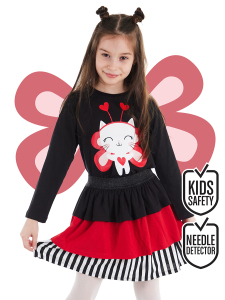 Cute Heart Kız Çocuk T-shirt Etek Takım - Denokids