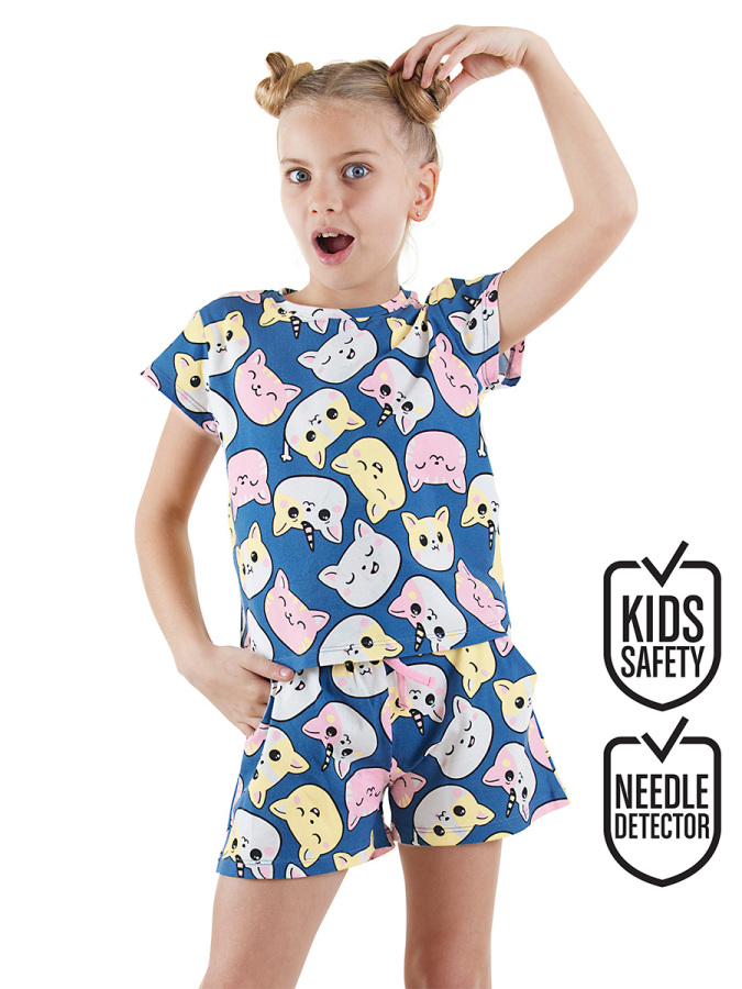 Cute Kitties Girl T-shirt&Shorts Set - 1