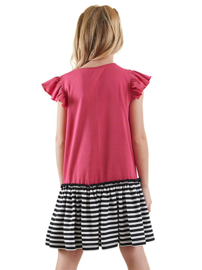 Cute Kitty Girl Cotton Pink Dress - 2