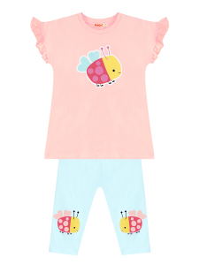 Cute Ladybug Girl T-shirt&Leggings Set - 3