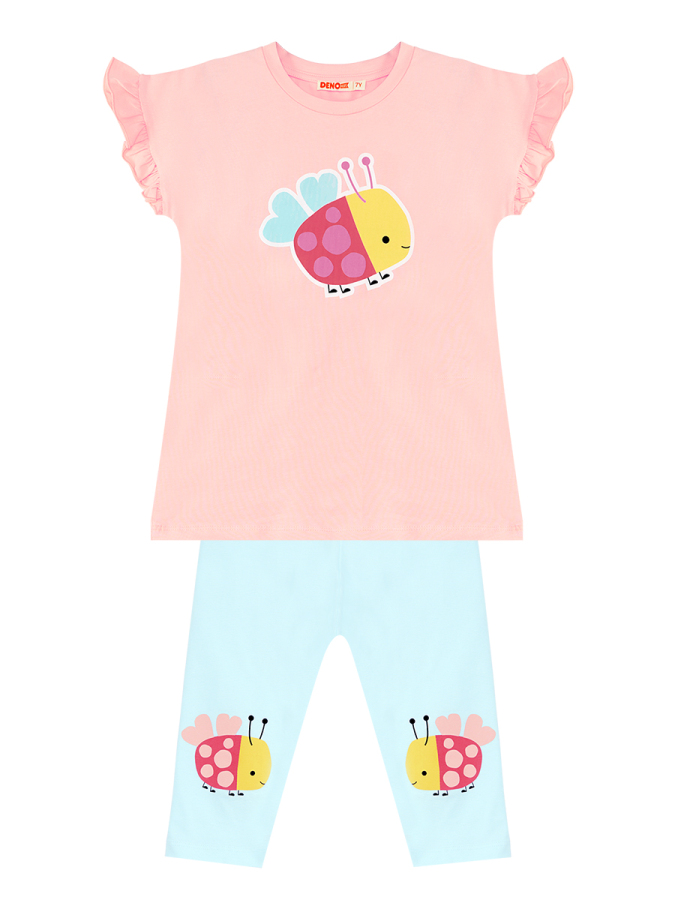Cute Ladybug Girl T-shirt&Leggings Set - 3