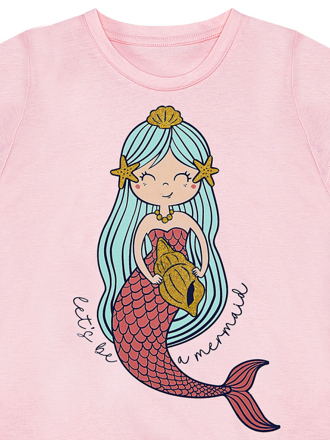 Cute Mermaid Girl T-shirt&Shorts Set - 8