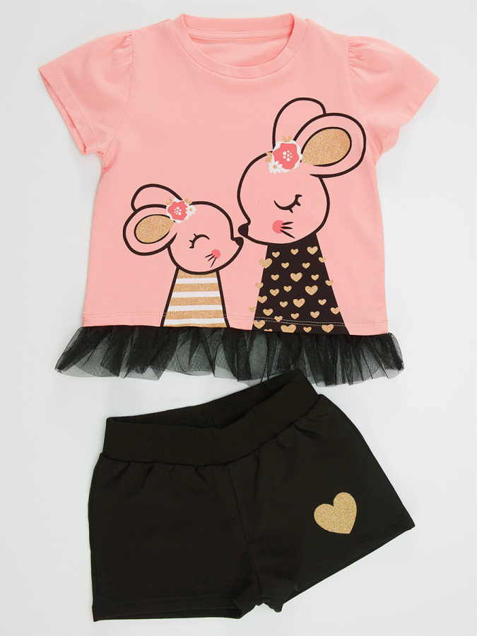 Cute Mice Girl Crop-top&Shorts Set - 4