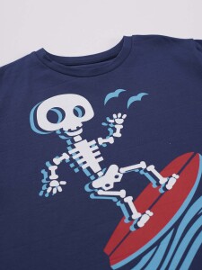 Dalga Sörfü Erkek Çocuk T-shirt Kapri Şort Takım - 5