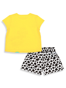 Kız Çocuk Takım Sarı T-shirt Şort Takım İlkbahar Yaz 2-7 Yaş - 6