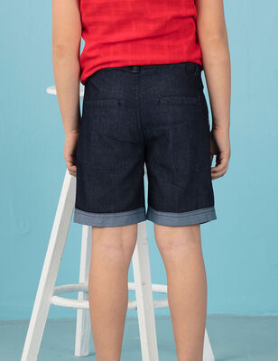 Dark-Wash Boy Denim Shorts