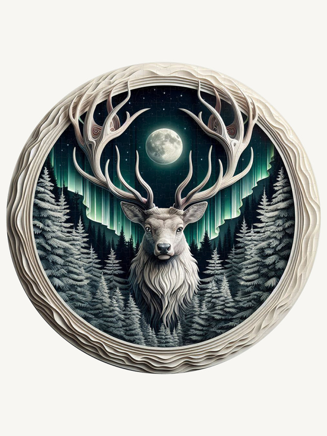 Deer&Moon - 49 Cm X 49 Cm Yapboz - 2