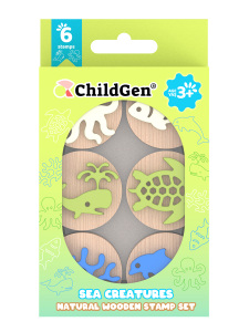 Deniz Canlıları Ahşap Damga Set (6 Adet Damga) - Childgen