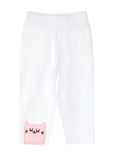 Fırfırlı Kedili Kız Çocuk Mavi Beyaz Yazlık T-shirt Tunik Tayt Takım - 7