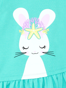 Deniz Tavşanı Kız Çocuk Yazlık Fırfırlı T-shirt Tayt Takım - 9