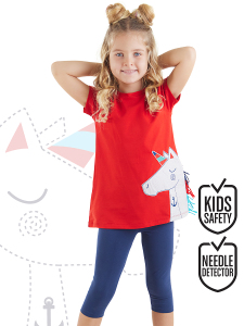 Denizci Unicorn Kız Çocuk Tunik Tayt Takım - Denokids