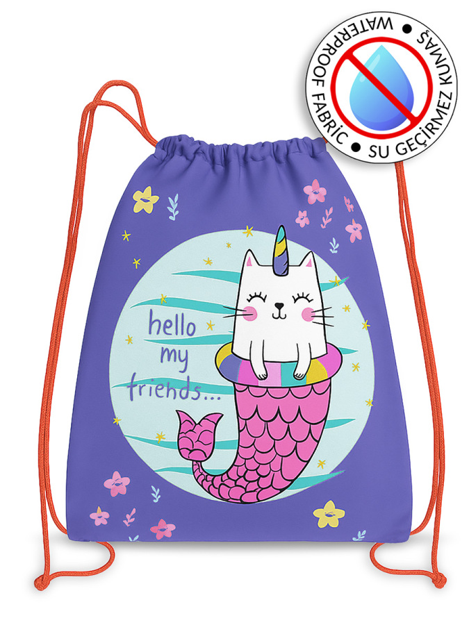 Denizkızı Su Geçirmez Kız Çocuk İpli Sırt - Plaj Çantası - 1