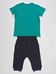 Digger Green Boy T-shirt&Capri Set - Thumbnail