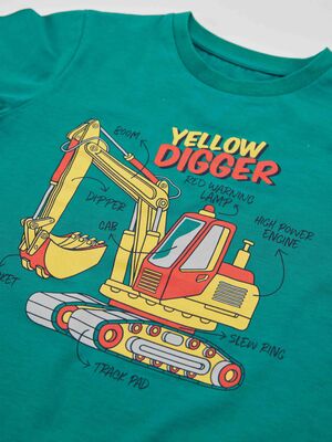Digger Green Boy T-shirt&Capri Set