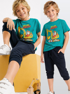 Digger Green Boy T-shirt&Capri Set - MSHB&G