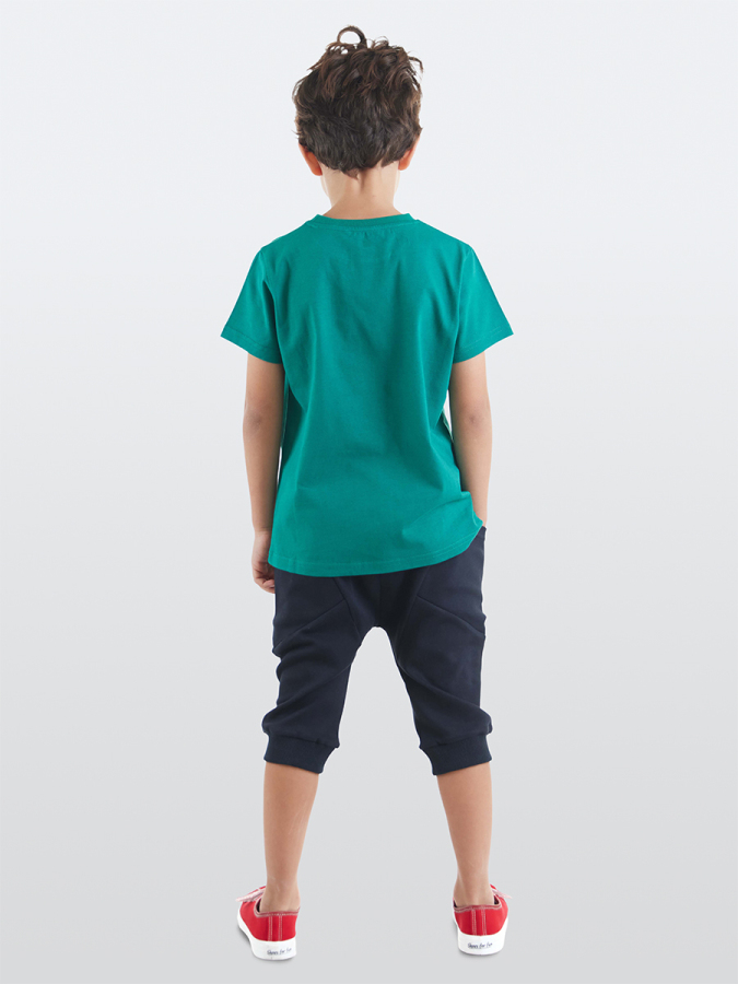 Digger Green Boy T-shirt&Capri Set - 2