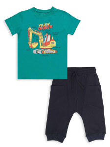 Digger Green Boy T-shirt&Capri Set - 4