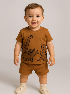 Dino Baby Boy Brown Set - 1