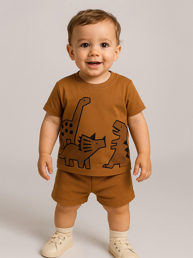 Dino Baby Boy Brown Set - 1