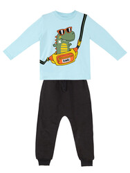 Dino Bag Boy T-shirt and Pants Set - 3