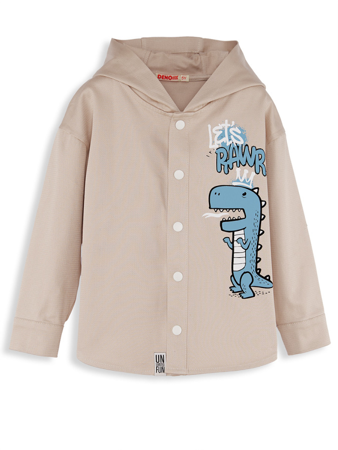 Dino Boy Gabardine Beige Shirt - 3