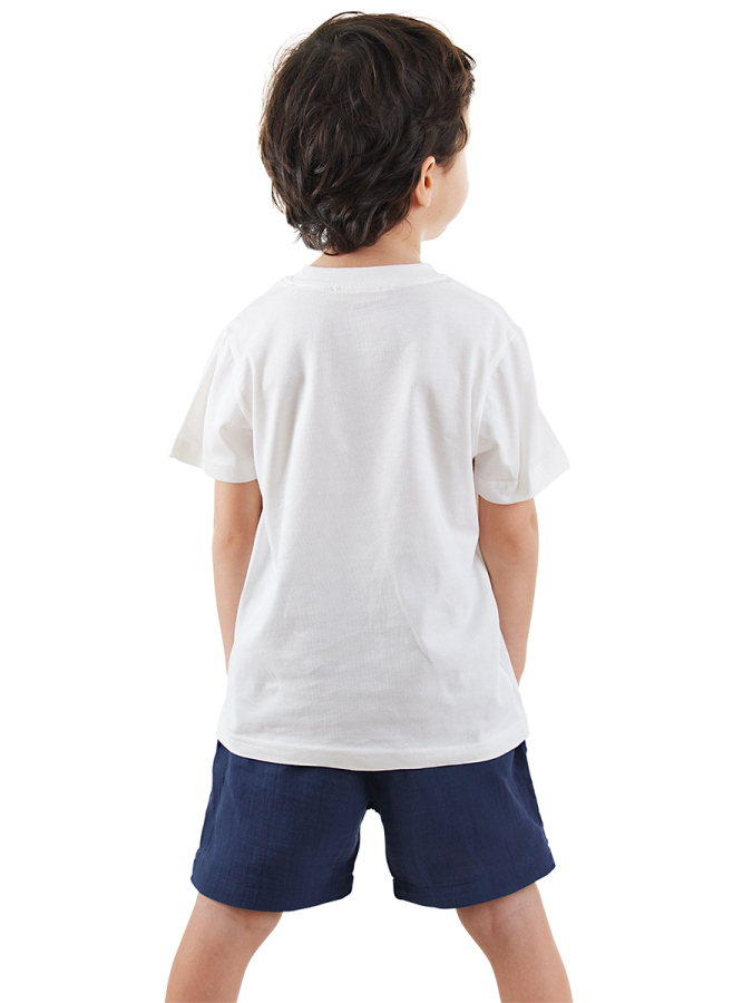 Dino Boy T-shirt&Muslin Shorts Set - 2