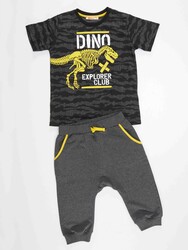 Dino Camo Boy T-shirt&Capri Set - Thumbnail