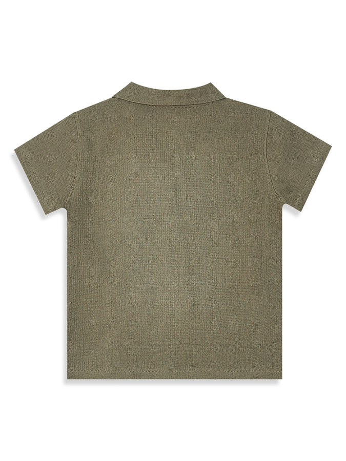 Dino Erkek Bebek Çocuk Yazlık Müslin Şort Gömlek Takım - 8