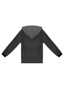 Erkek Çocuk Kışlık Dinozor ve Ekose Desenli Gri Kapüşonlu Uzun Kollu Sweatshirt 2-7 Yaş - 4