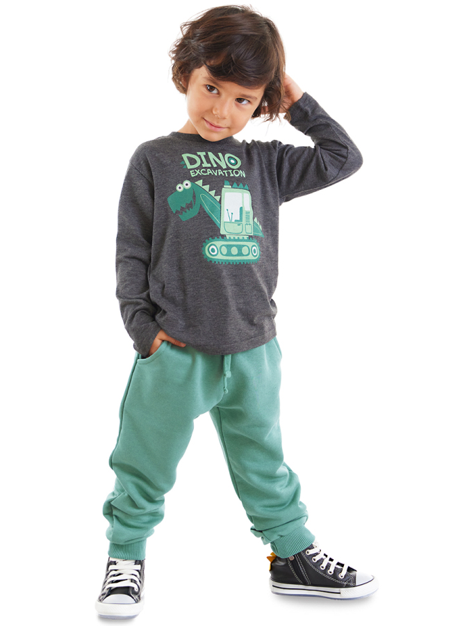 Dino Excavation Boy T-shirt and Pants Set - 1