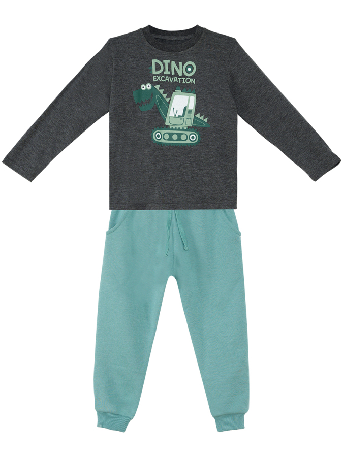 Dino Excavation Boy T-shirt and Pants Set - 3