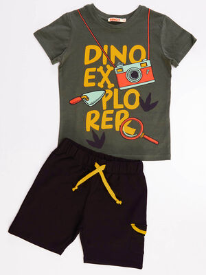 Dino Explorer Boy T-shirt&Shorts Set