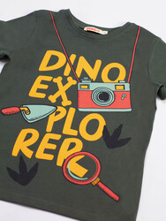 Dino Explorer Boy T-shirt&Shorts Set - Thumbnail