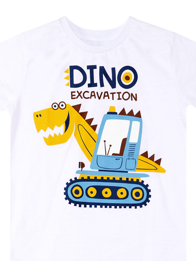 Dino Kazı Erkek Çocuk Yazlık T-shirt Kamuflaj Şort Takım - 9
