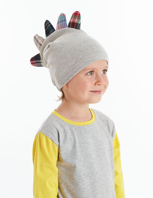 Dino Mino Erkek Çocuk Tırtırlı Ekose Şapka