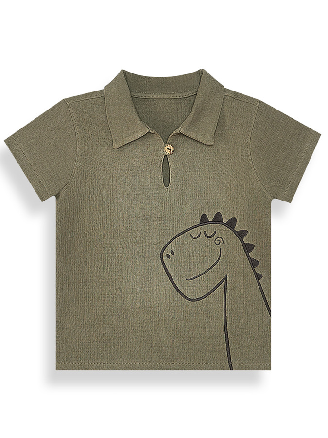 Dino Muslin Boy Shirt&Shorts Set - 7