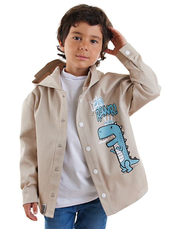 Dino Oversize Gabardin Erkek Çocuk Gömlek Ceket - 1