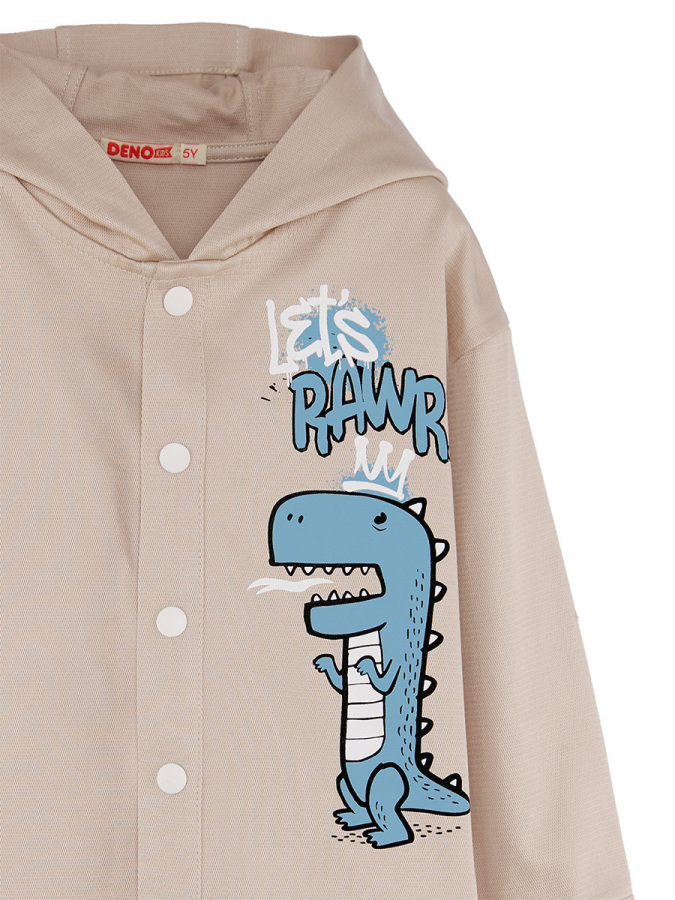 Dino Oversize Gabardin Erkek Çocuk Gömlek Ceket - 5