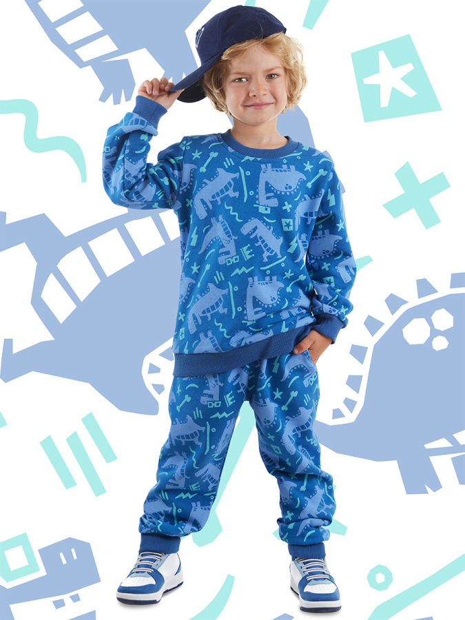Dino Park Boy Navy Blue Tracksuit - 1