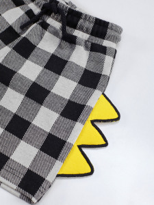 Dino Plaid Boy Shorts Set - 7