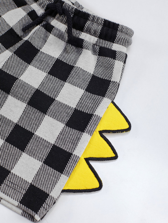Dino Plaid Boy Shorts Set - 7