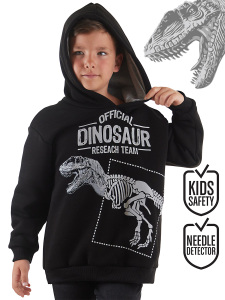 Dino Research Boy Black Sweatshirt - MSHB&G