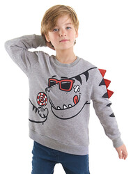 Dino&Candy Grey Boy Sweatshirt - Thumbnail