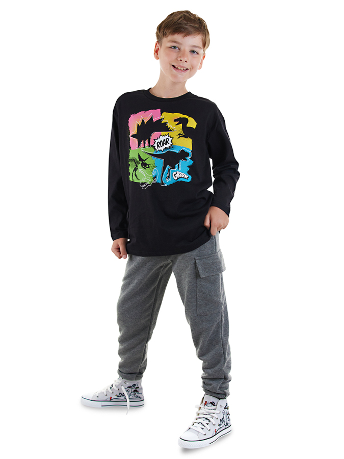Dinolar Erkek Çocuk T-shirt Pantolon Takım - 1